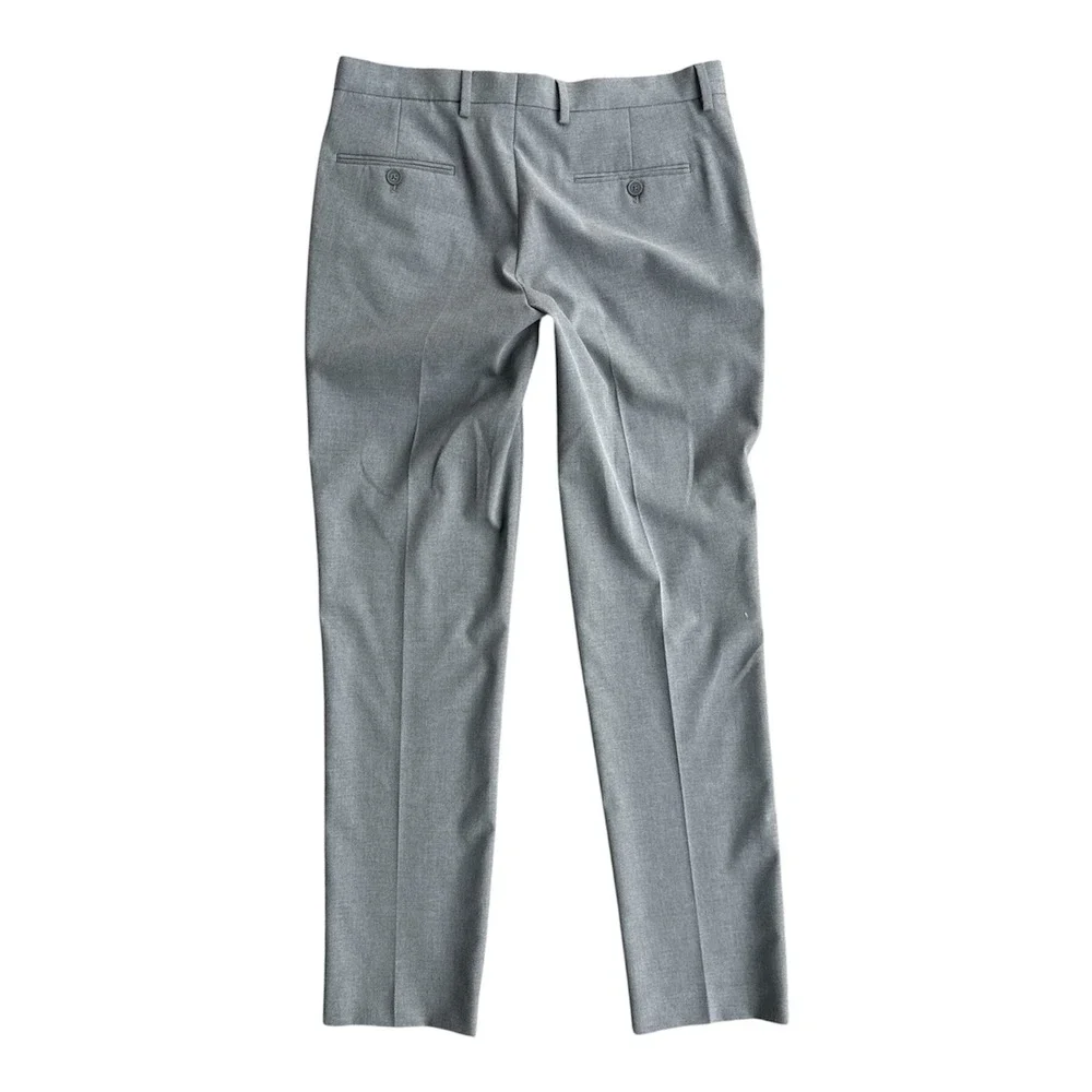 Express Dress Pants Trousers Mens Slim Fit Grey Stretch Wrinkle Resistant 30x32